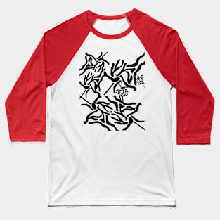 Abstract Bonsai Roots Baseball T-Shirt